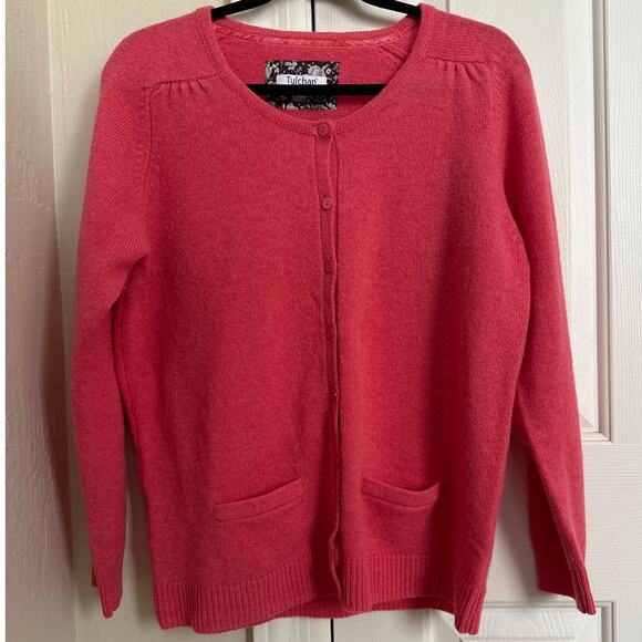Tulchan Lambswool Pink Cardigan Sweater XL - Picture 1 of 6